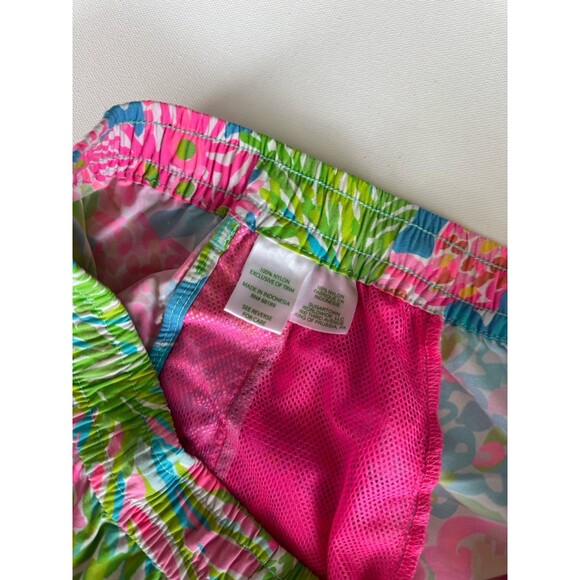 Lilly Pulitzer Women Nylon Luxletic Athletic Shorts in Bright Pink Blue Green XL - Picture 6 of 8